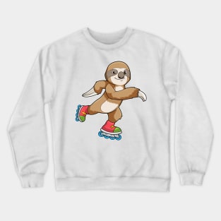 Sloth as Skater with Inline skates Crewneck Sweatshirt